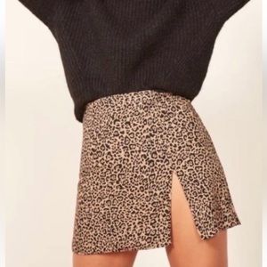 Reformation Margot Skirt in Leopard Print